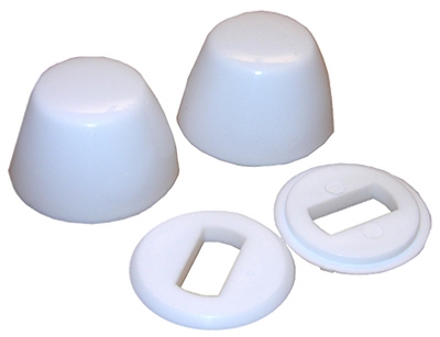 Toilet Bolt Cap White Round Plastic,Universal Fit,[1]Pair