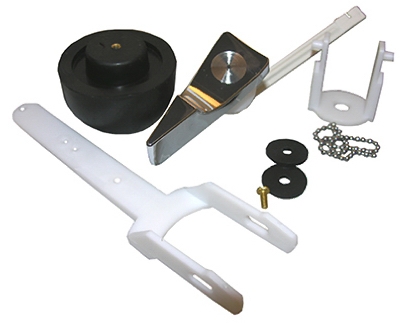 Toilet Flapper Complete Flush Valve Assembly Kit With Flush Lever, For Eljer Touch Flush Toilets, Carded.