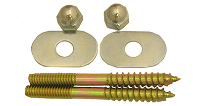 Toilet Screws,Brass Plated 1/4 Inch X 2-1/2 Inch With Nuts And Washers