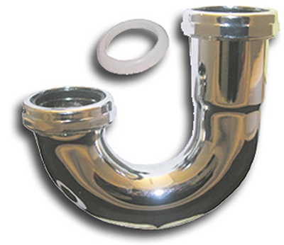 1-1/2-Inch X 1-1/4-Inch Reducing,Chrome Plated Brass,22 Gauge,J-Bend,Carded