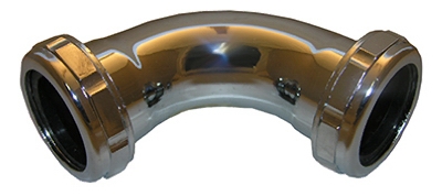 1-1/4-Inch,Chrome Plated Brass,Slip Joint Both Ends,90 Degree Elbow,With Nuts & Washers,Carded