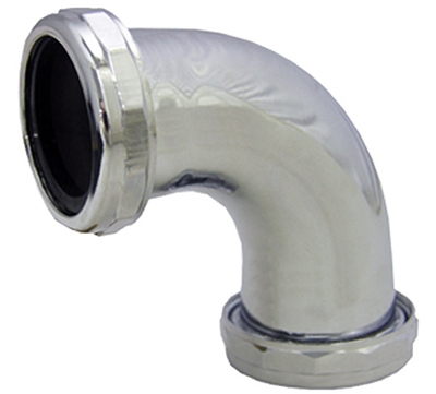 1-1/2-Inch,Chrome Plated Brass,Slip Joint Both Ends,90 Degree Elbow,With Nuts & Washers,Carded