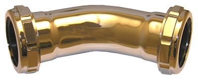 1-1/4-Inch,Chrome Plated Brass,Slip Joint Both Ends,45 Degree Elbow,With Nuts & Washers,Carded