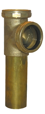 1-1/2-Inch,Rough Brass,Slip Joint End Outlet Baffle Tee With Threaded Tailpiece,With Nuts & Washers,Carded