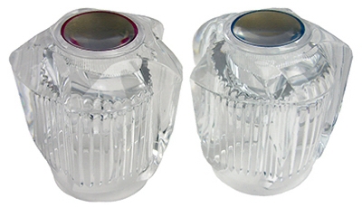 Fit-All Pair Clear Lavatory Sink & Tub & Shower Handle