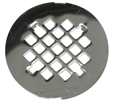 Shower Drain Grate, 4-1/4 Inch Snap In Style, Chrome Plated