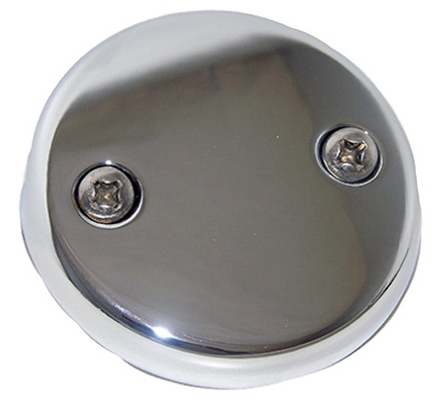 Bathtub Waste And Overflow Plate, Two Hole Style, With Screws Chrome Plated