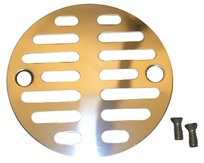 Shower Drain Grate, 3-1/2 Inch With Two Screws, Chrome Plated