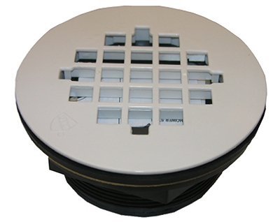 Shower Drain For Fiberglass Shower Stalls And Pans, White Finish