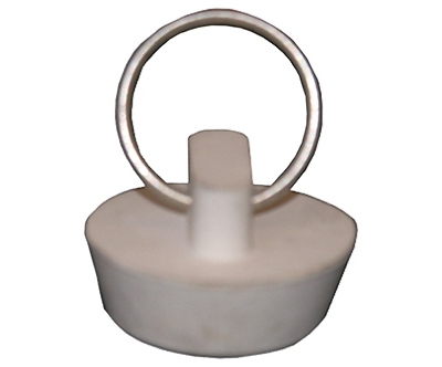 White Rubber,Hollow Stopper For 1-1/8-Inch Drain Openings,Carded