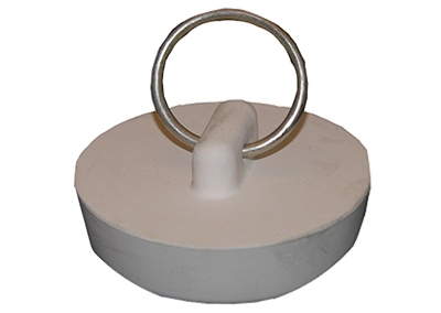 White Rubber,Hollow Stopper For 1-3/8-Inch Drain Openings,Carded