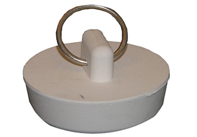 White Rubber,Hollow Stopper For 1-1/2-Inch Drain Openings,Carded