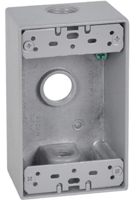 Gray Weatherproof 1-Gang Rectangular Outlet Box