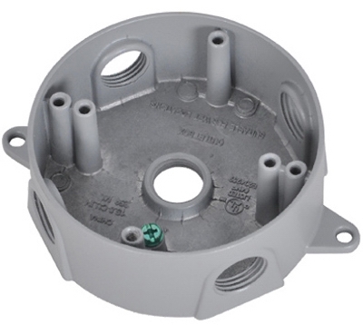 Gray Weatherproof Round Outlet Box