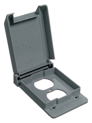 Electrical PVC Duplex Receptacle Cover- Single Gang, Vertical, Weatherproof when closed