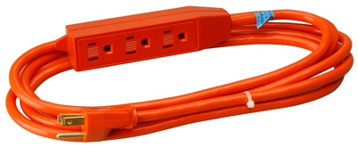 9-Ft. 16/3 SJTW Orange 3-Outlet Appliance Cord Power Center