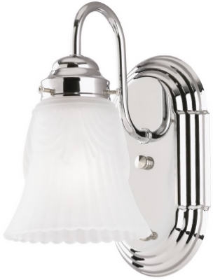 1-Light Wall Mount Chrome Light Fixture With On/Off Switch