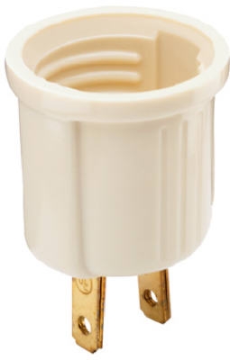 Outlet To Lampholder Adapter Ivory