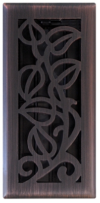 Vine Floor Register, Oil Rubbed Bronze, 4 x 12-In.
