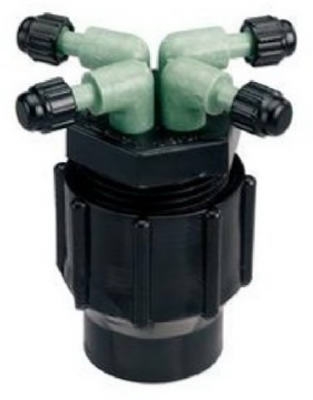Drip Watering Manifold, 4-Port, Full-Flow
