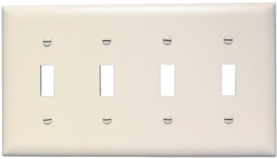 Almond 4-Toggle Opening Nylon Wall Plate