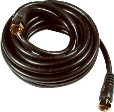 12-Ft. Black RG6 Coaxial Cable With  inchF inch Connectors