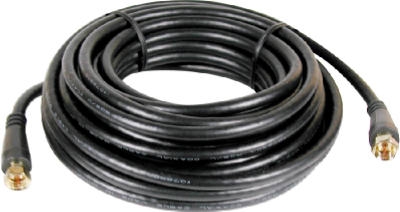 25-Ft. Black RG6 Coaxial Cable With  inchF inch Connectors