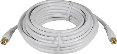 25-Ft. White RG6 Coaxial Cable With  inchF inch Connectors