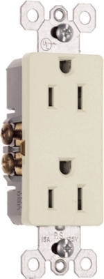 15A/125V Premium Light Almond Decorator Outlet