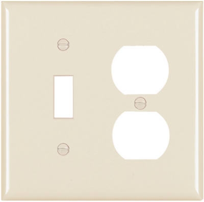 Almond 1-Toggle Opening & 1-Duplex Nylon Wall Plate