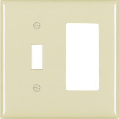 Ivory 1-Toggle & 1 Decorator Opening Nylon Wall Plate