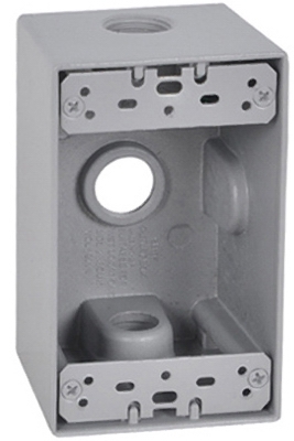 Gray Weatherproof Single Gang Deep Outlet Box