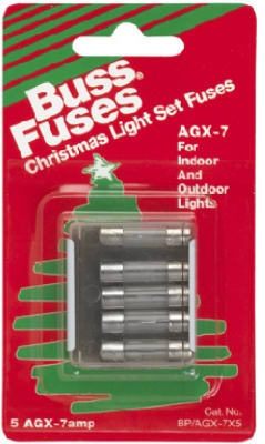 Glass Tube Christmas Light Fuse, Type AGX, 7-Amp, 125-Volt, Must Purchase 5-Pk. In Quantities of 5