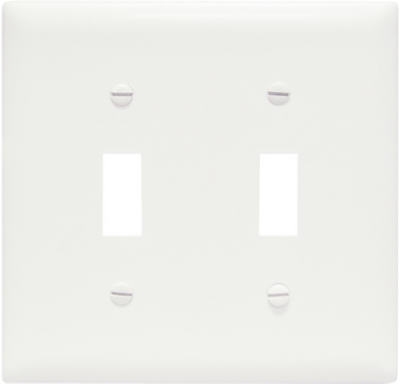 White 2-Toggle Oversize Wall Plate