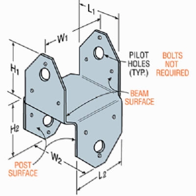 Z-Max 4x4 Post & Beam Connector, Steel