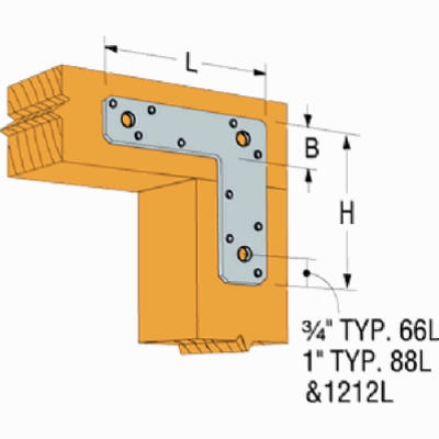  inchL inch Strap Tie Connector, 6 x 6-In.