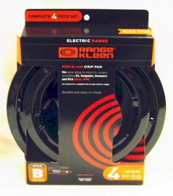 Electric Range Drip Pan Set,  inchB inch Series Plug-In Element, Porcelain, 4-Pk.