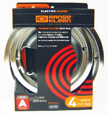 Electric Range Drip Pan Set,  inchA inch Series Plug-In Element, Chrome, 4-Pk.