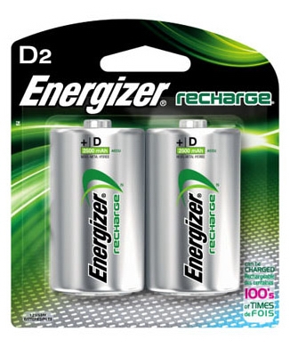 2-Pack  inchD inch Rechargeable Batteries