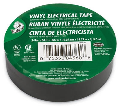 Electrical Tape, Vinyl, Flame Retardant, 0.75-Inch x 60-Ft.