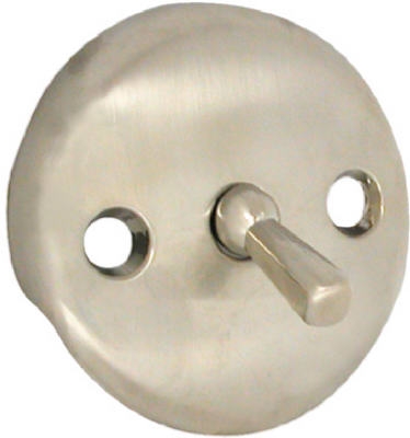 Tub Overflow Plate With Trip Lever, Brushed Nickel