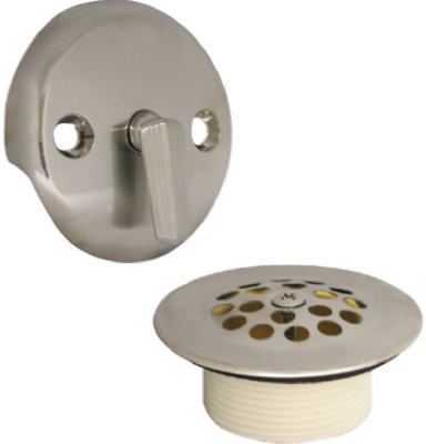 Bath Drain Kit With Trip Lever Overflow Plate, Brushed Nickel