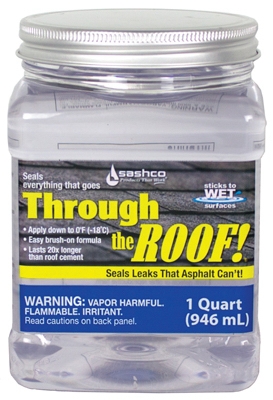 Elastomeric Roof Sealant, Brushable, Clear, 1-Qt.