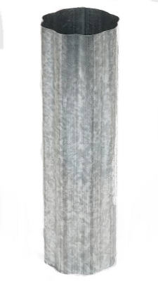 Corrugated Gutter Downspout, Round, Mill Finish Galvanized, 3-In. x 10-Ft., Must Purchase In Quant. of 6