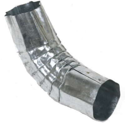 Corrugated Gutter Downspout Elbow, Round, Galvanized Steel, 3-In.