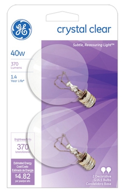 2-Pack 40-Watt 2-Inch Clear Globe Light Bulbs