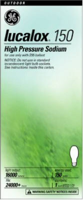 150-Watt Lucalox High Pressure Clear Sodium Light Bulb