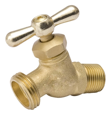 Hose Bibb, Straight, No-Kink, Brass, 1/2 MP x 1/2-In. Internal Solder