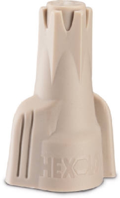 Hex-Lok Wire Connector, H1, Square Spring, Tan, 175-Pk.
