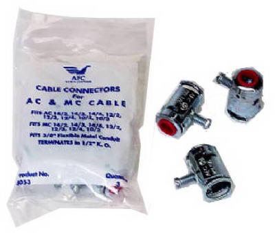 3-Pack 1/2-Inch AFC-50 MC Flexible Metal Cable Box Connector